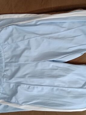 Light Blue Athletic Track Pants with White Side Stripes